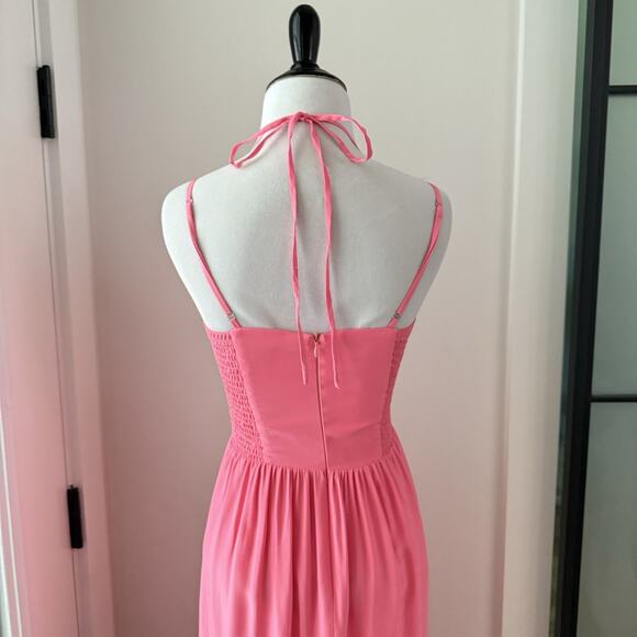 Amanda Uprichard Salmon Maxi Silk Dresss Size l - Picture 4 of 15